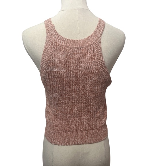 Racer Style Knit Crop Top in Blush Pink - Small - Picture 2 of 2